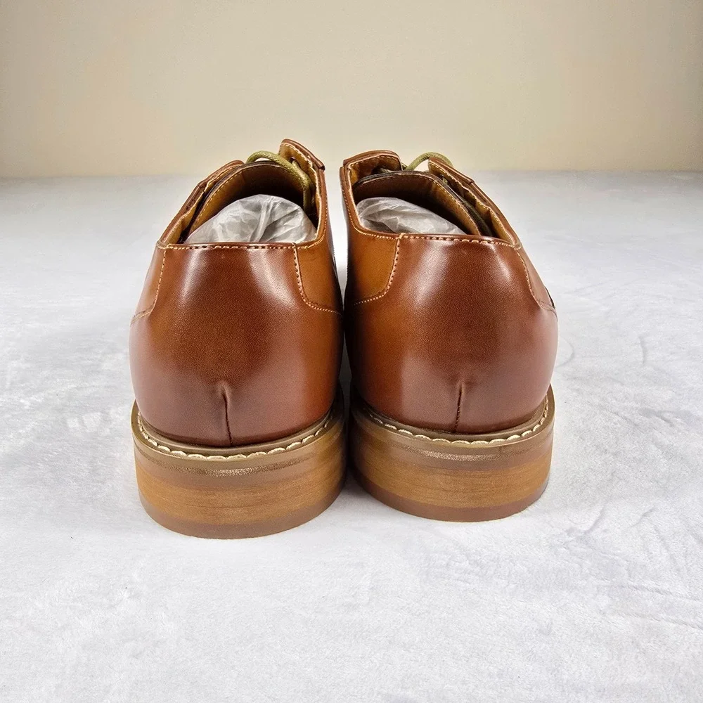 Unlisted Kenneth Cole‎ Kinley Lace Up Brown Mens Dress Shoes Size 9.5 Apron Toe
